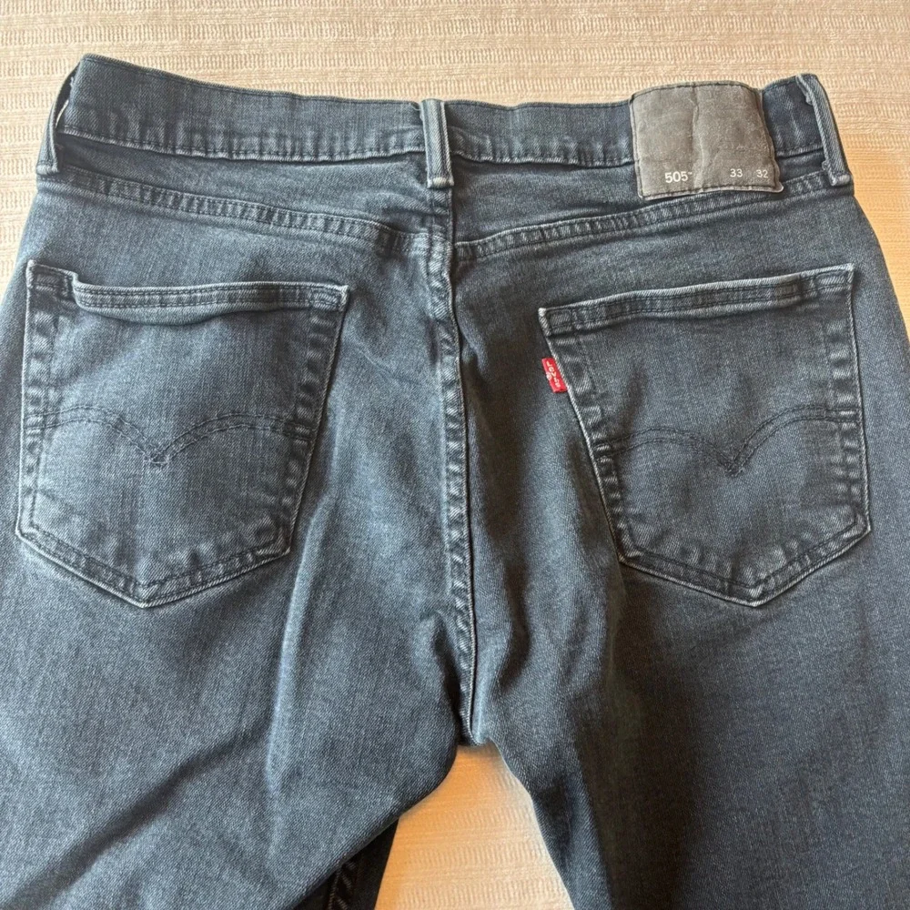 Levis 505 Regular Fit Jeans‎ Mens 33x32 Dark Wash Indigo Straight Leg Denim Y2K